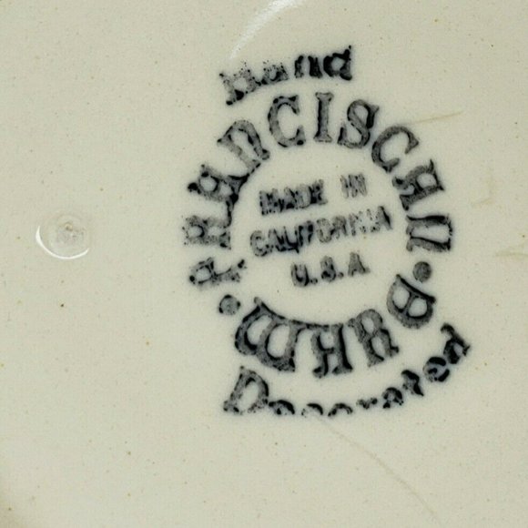 2 Hand-Decorated Saucers Made In California By Franciscan - Picture 3 of 6